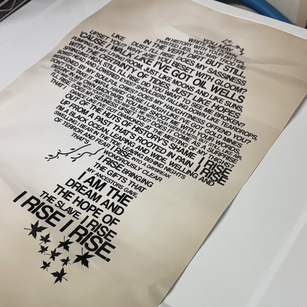 Typography Art Print - 'I Rise' Black on Cream Wall Art - Picture 4 of 5
